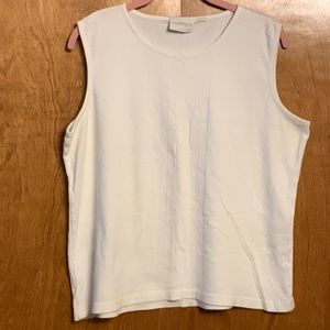 Liz Claiborne Lizwear Jeans white sleeveless top, size XL